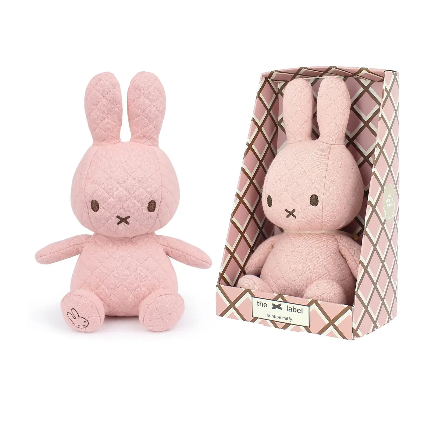Miffy Quilted Bonbon Pink Soft Toy in Giftbox 23cm
