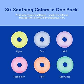 SPEKS Gump Loop Mini Multi Colour Packs - The Memory Gel Stress Ring Fidget Toy (6 Pack)