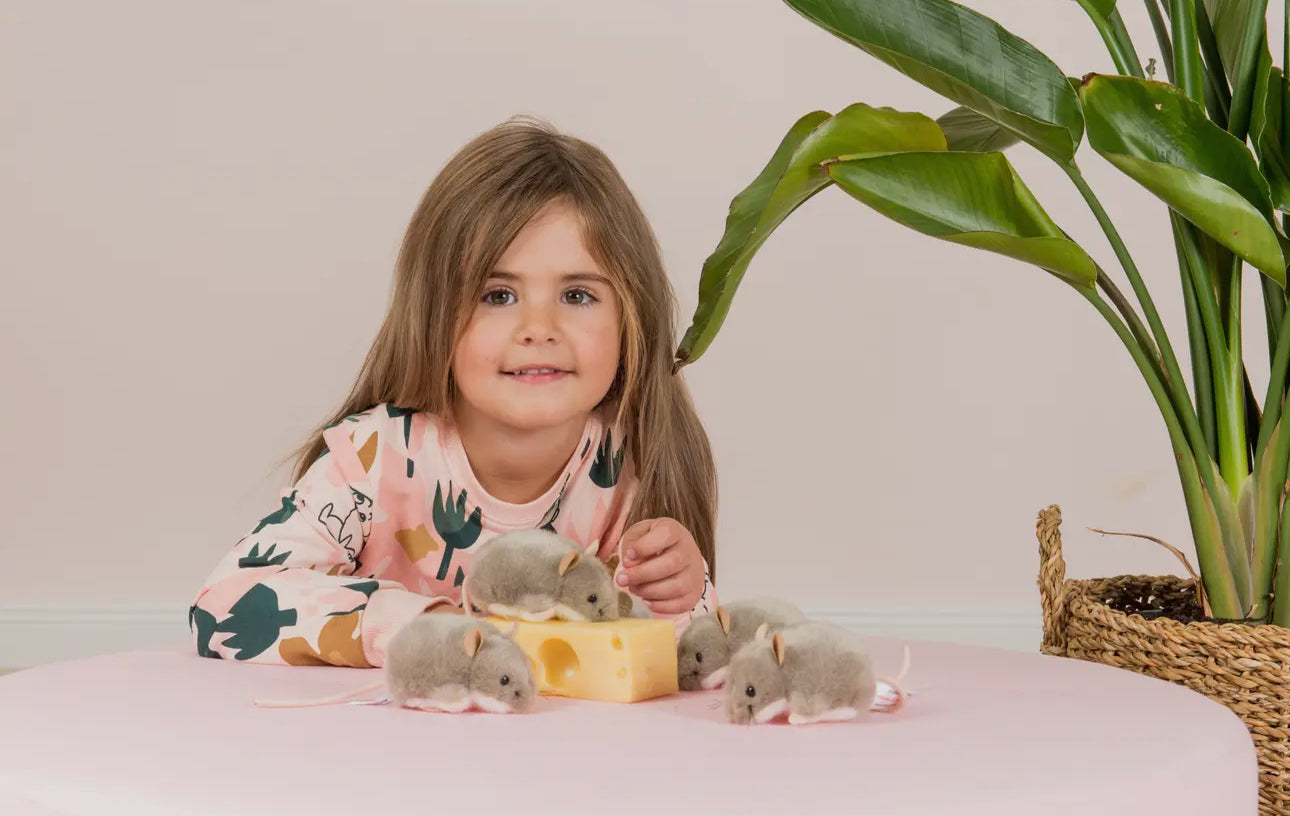 Teddy Hermann Mini Grey Mouse Plush Soft Toy 9cm (x1 Supplied)