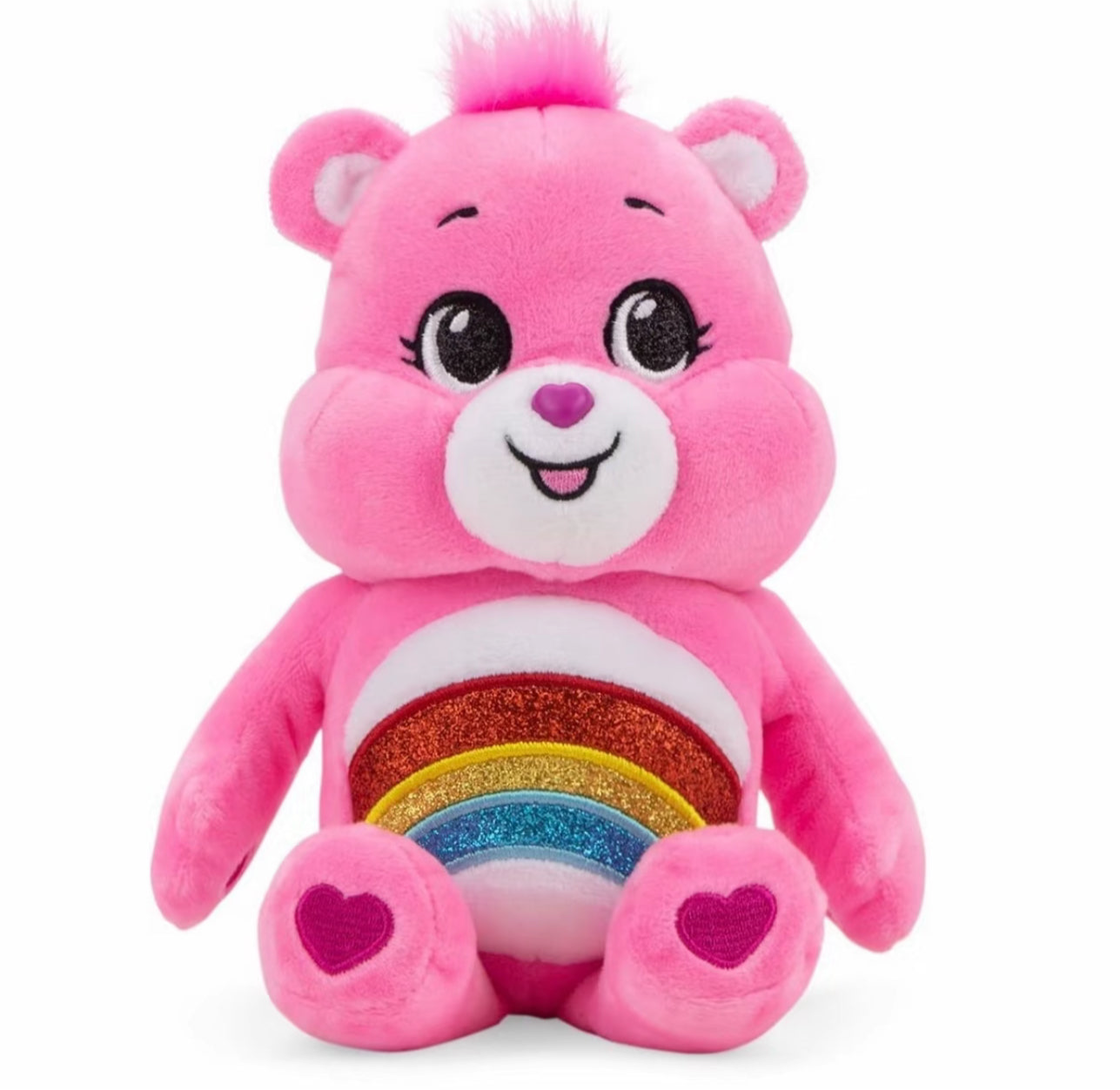 Care Bears Glitter Cheer Bear 9 Inch Bean Plush Soft Toy