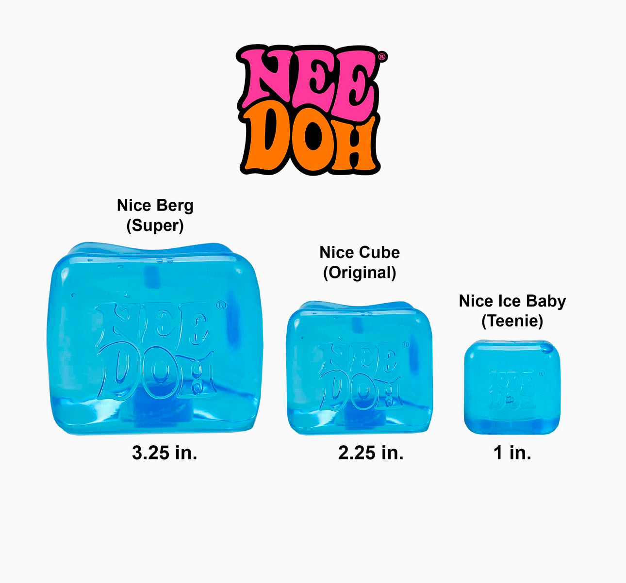 NeeDoh Niceberg Super Fidget Sensory Toy Approx 3.25 Inch (Blue x1 Supplied)