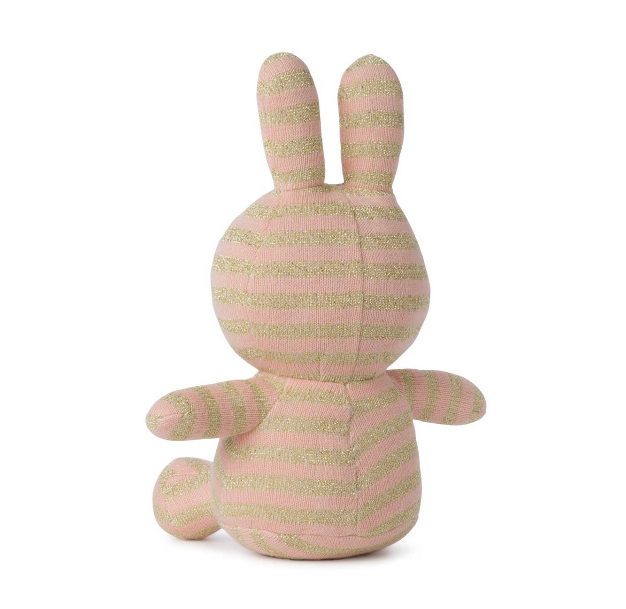 Miffy Organic Cotton Pink and Gold Stripe 23cm Plush Soft Toy