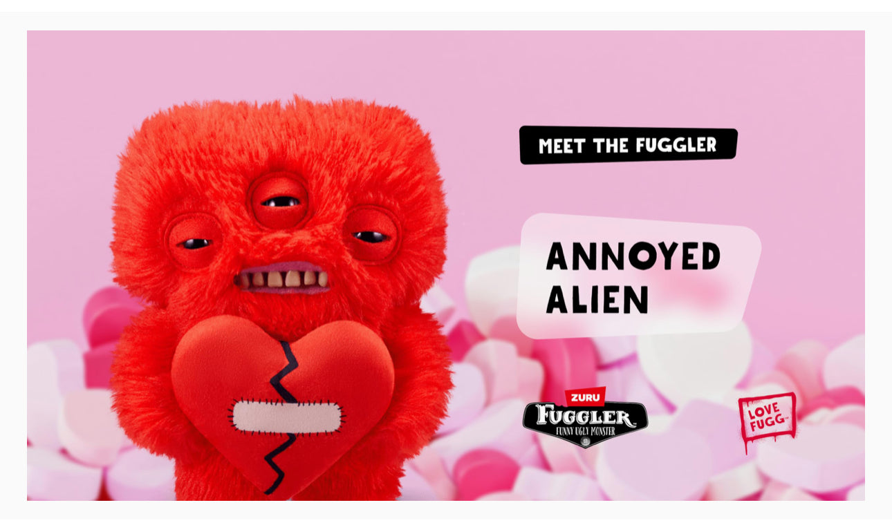 Fuggler Red Love Fugg by ZURU Funny Ugly Monster Plush Soft Toy (Approx 9 Inch)