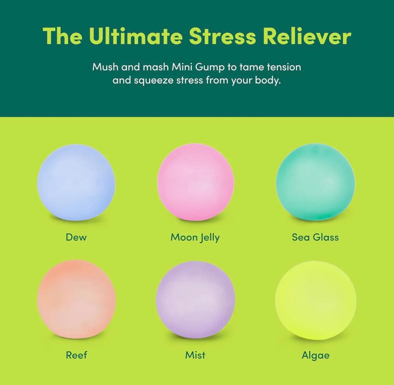 SPEKS Gump Mini Multi Colour Packs - The Memory Gel Stress Ball (6 Pack)