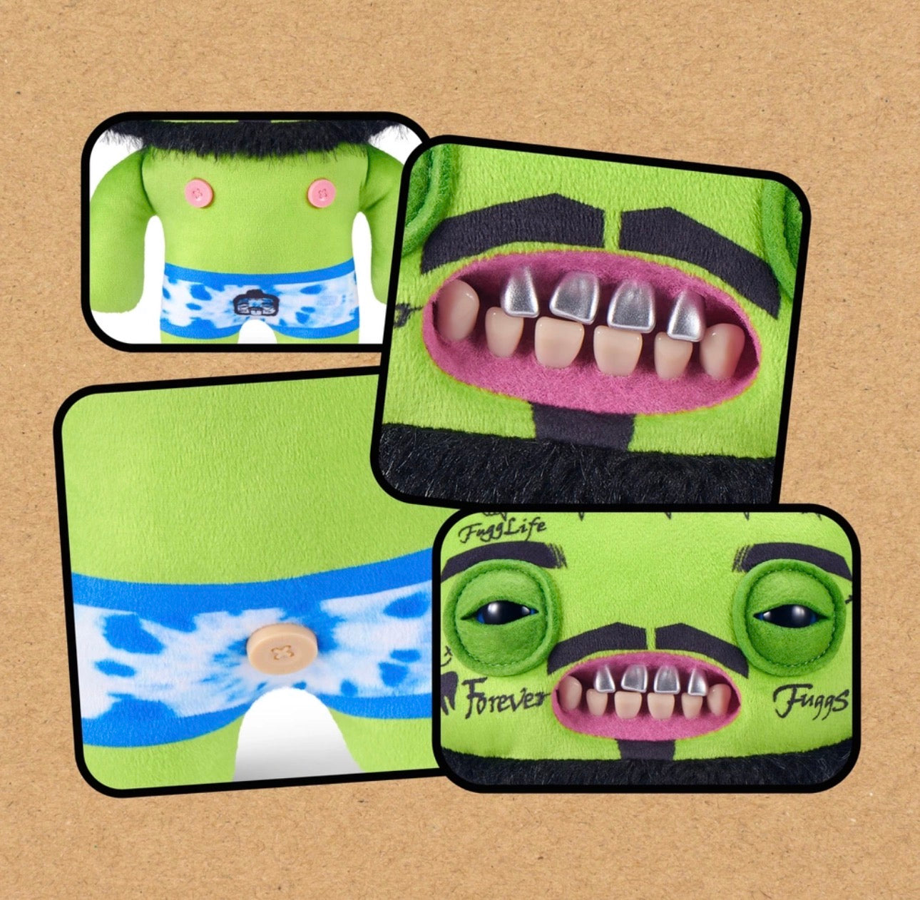 Fuggler Fuggstars Rhymer Mcslimer Funny Ugly Monster Plush Soft Toy (Approx 9 Inch)