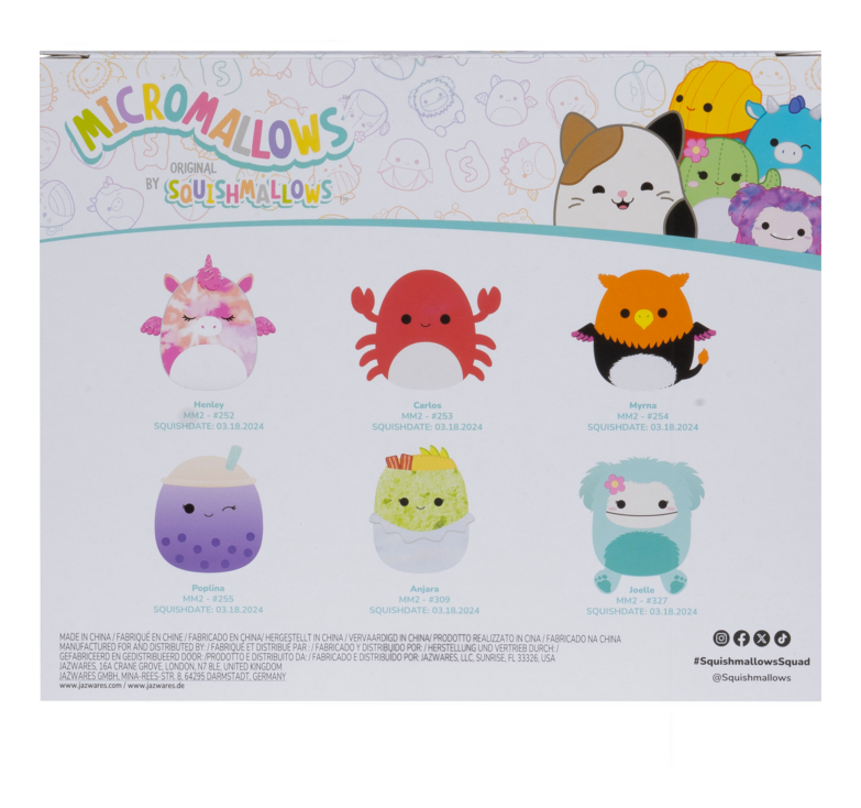 Micromallows by Original Squishmallows 6 Pack Mini Plush Soft Toys