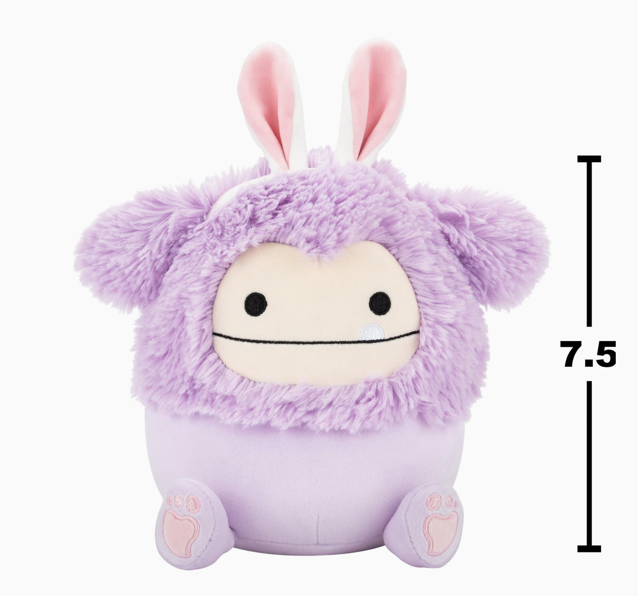 Squishmallows Dilka the Lavender Bigfoot with Bunny Ears 7.5 Inch Easter Soft Toy