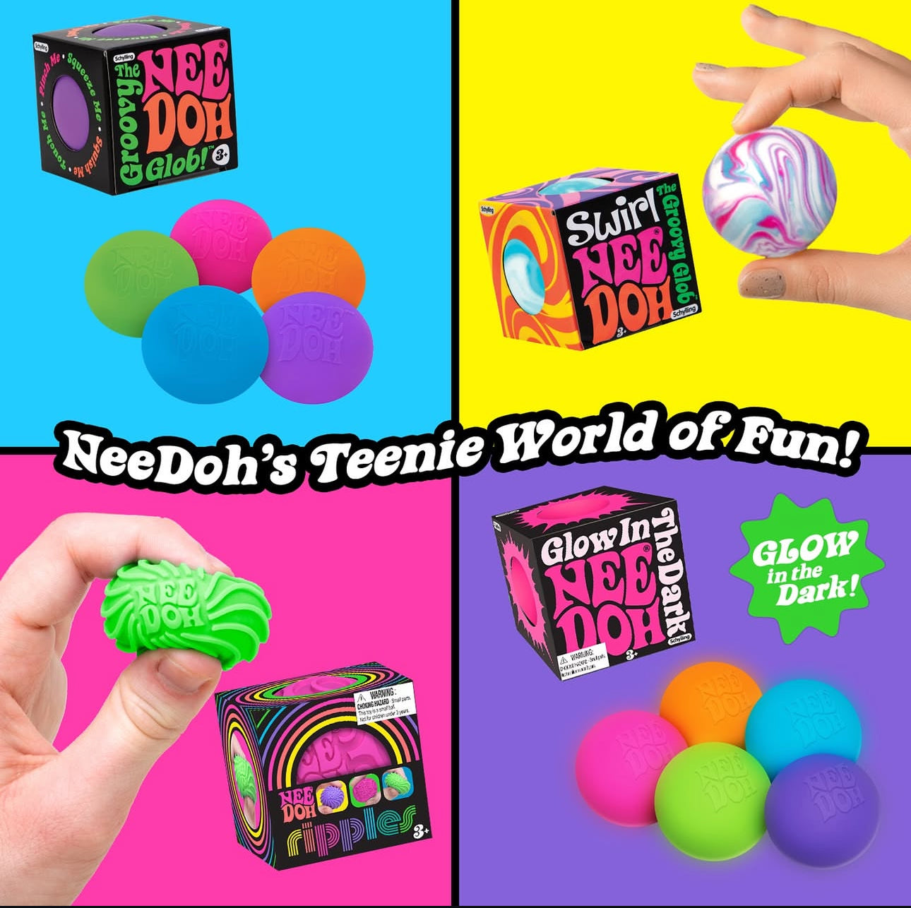 Needoh Teenie Singles Fidget Sensory Toy Approx 1 Inch (x1 Supplied)