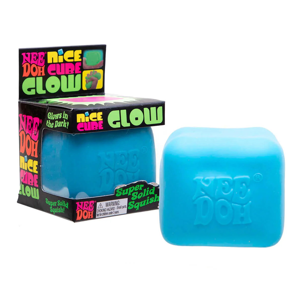 NeeDoh Nice Cube Glow Sensory Fidget Toy Approx 2.25 Inch (x1 Supplied)