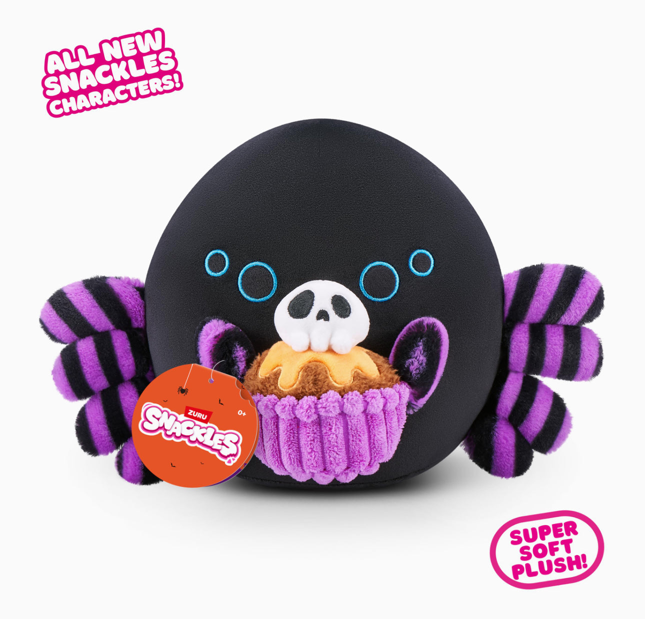 Snackles Halloween Series 1 Plush Soft Toy 8 Inch - Shadow the Spider