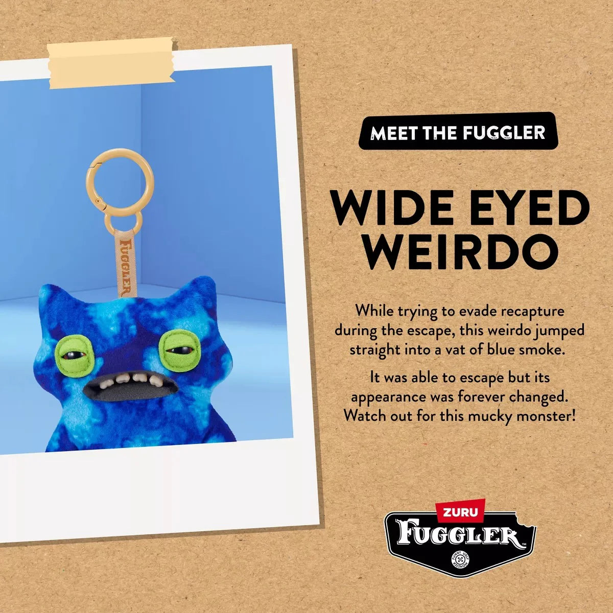 Fuggler Wide Eyed Weirdo Keyring Bag Charm Funny Ugly Monster Plush Soft Toy Approx 5 Inch Series 6 (x1 Supplied)