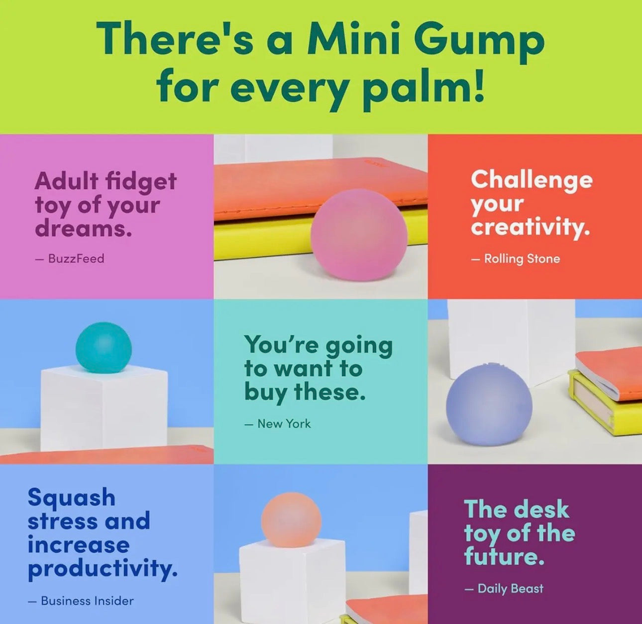 SPEKS Mini Gump 4 Pack - The Memory Gel Stress Ball