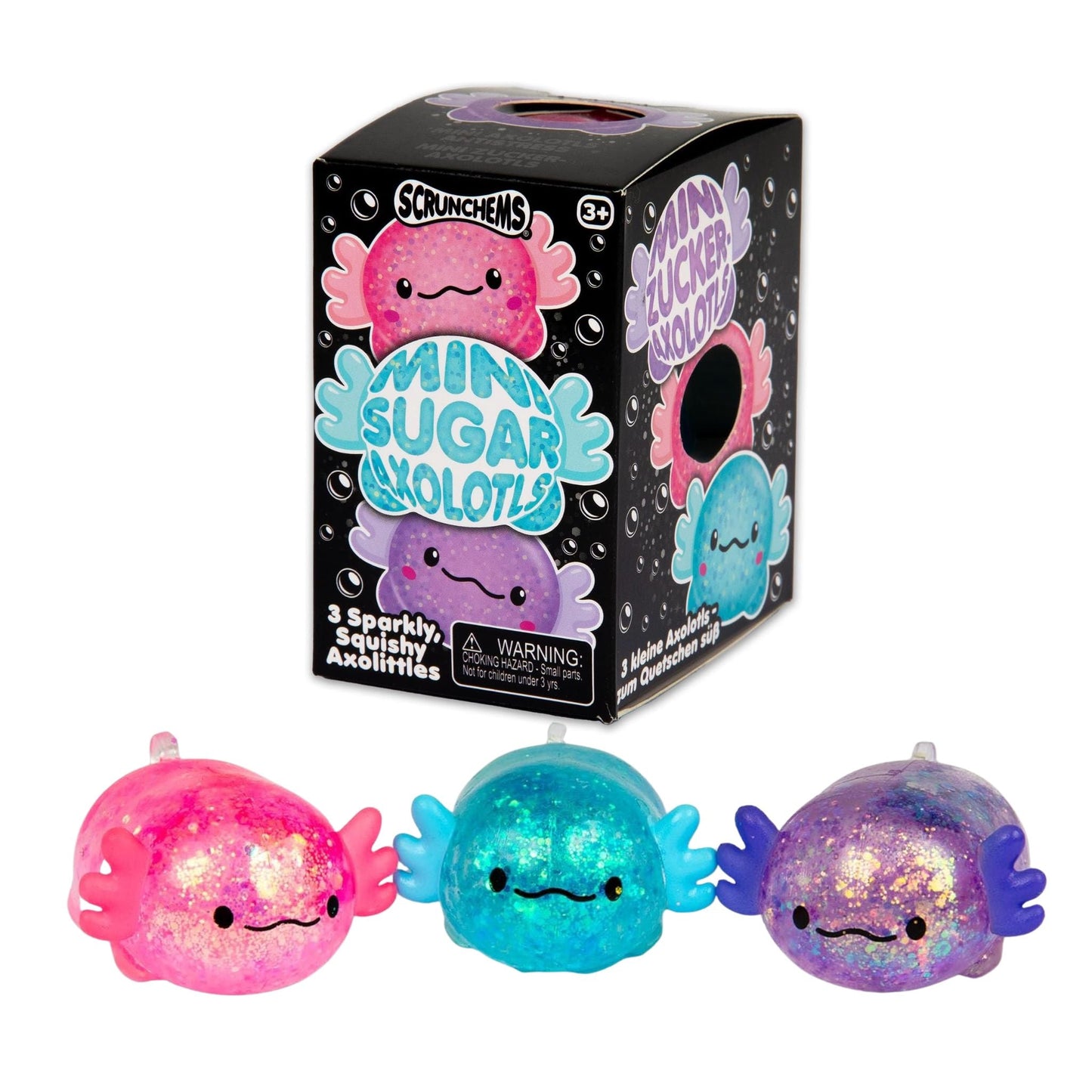 Scrunchems Mini Sugar Axolotls Fidget Toys (3 Pack)
