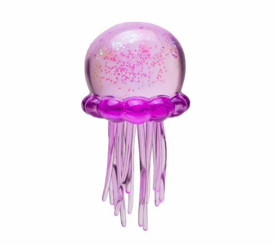 NeeDoh Jelly Squish Stretchy Jellyfish Toy with Glitter Filling Sensory Fidget Toy (x1 Supplied)