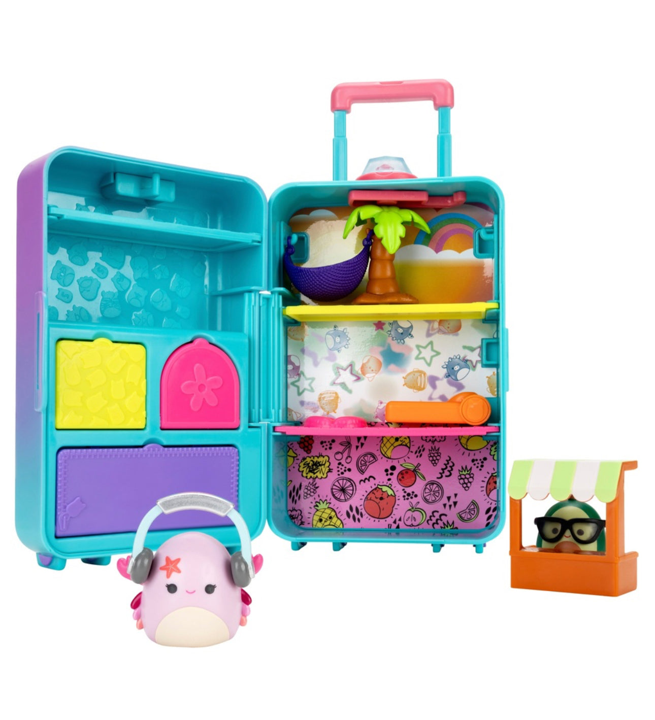 Original Squishmallows Squish-a-Longs Carry-On Luggage Playset