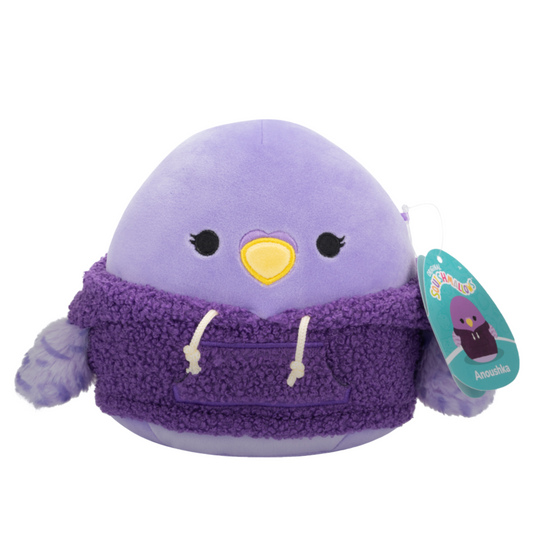 Squishmallows Anoushka the Parakeet with Woolly Hoodie 7.5 Inch Plush Soft Toy