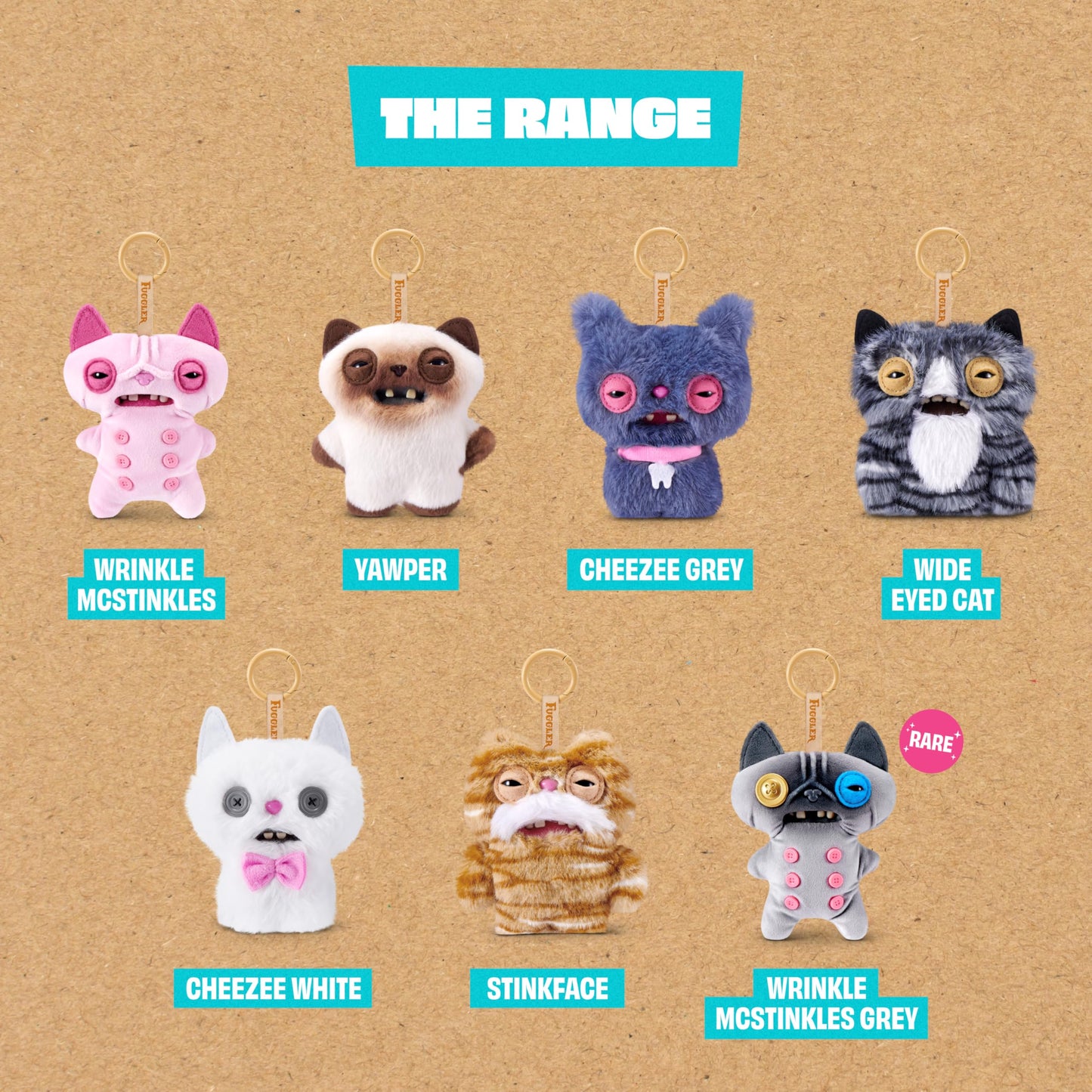 Fuggler by ZURU 5 Inch Alley Cats Plush Bag Charms Mystery Box (x1 Supplied)
