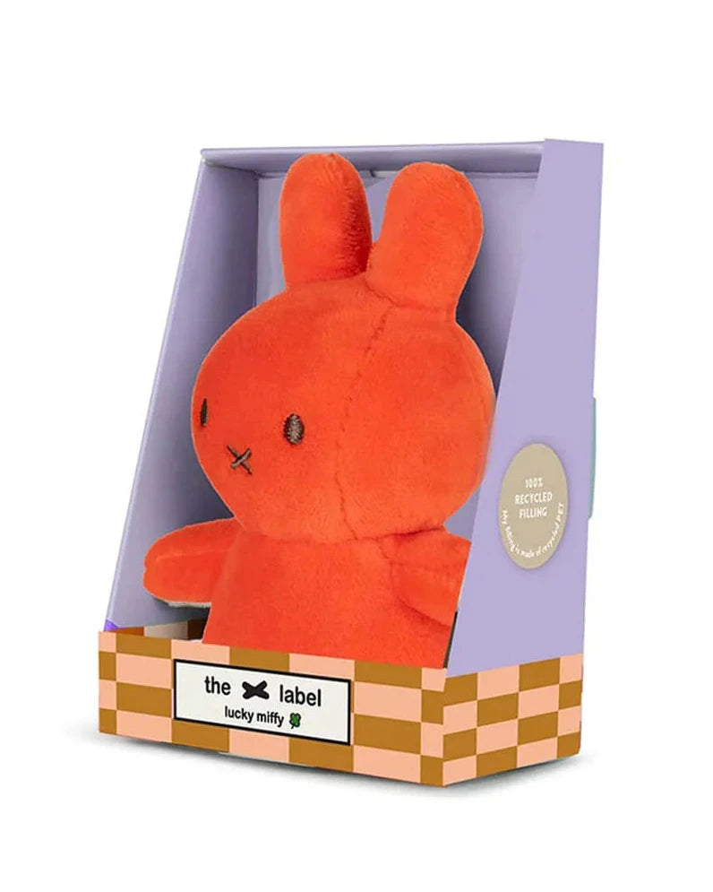 Miffy Lucky Charm Mini Bright Coral Plush Soft Toy in Giftbox 10cm