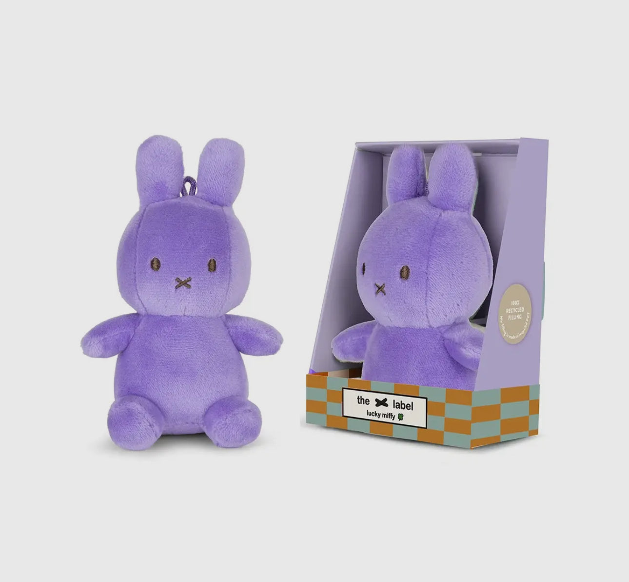 Miffy Lucky Charm Mini Bright Lilac Plush Soft Toy in Giftbox 10cm