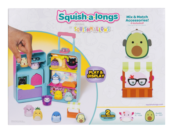 Original Squishmallows Squish-a-Longs Carry-On Luggage Playset