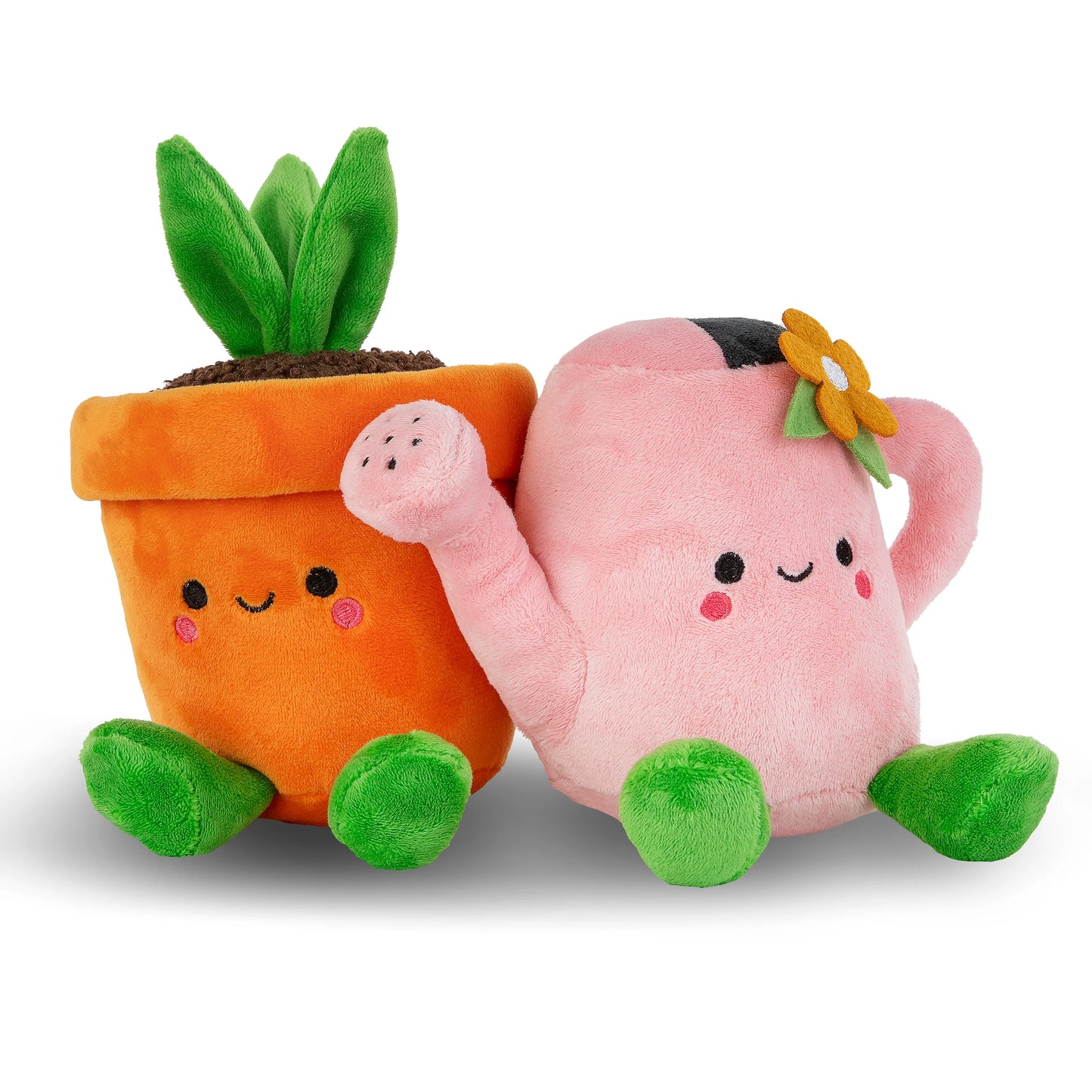 Hallmark Better Together Watering Can & Plant Pot Magnetic Plush Soft Toy Pair