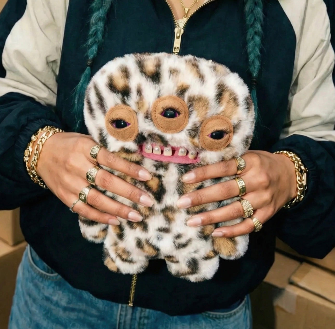 Fuggler Baddies Annoyed Alien Leopard Funny Ugly Monster Plush Soft Toy (Approx 9 Inch)
