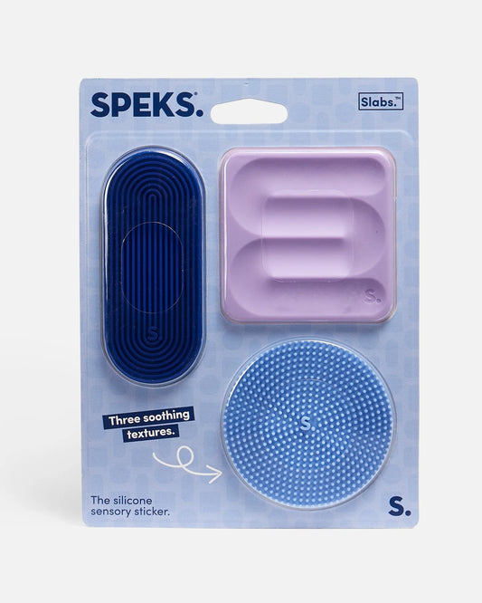 SPEKS Slabs Textured Silicone Sensory Stickers 3 Pack - Blue Version