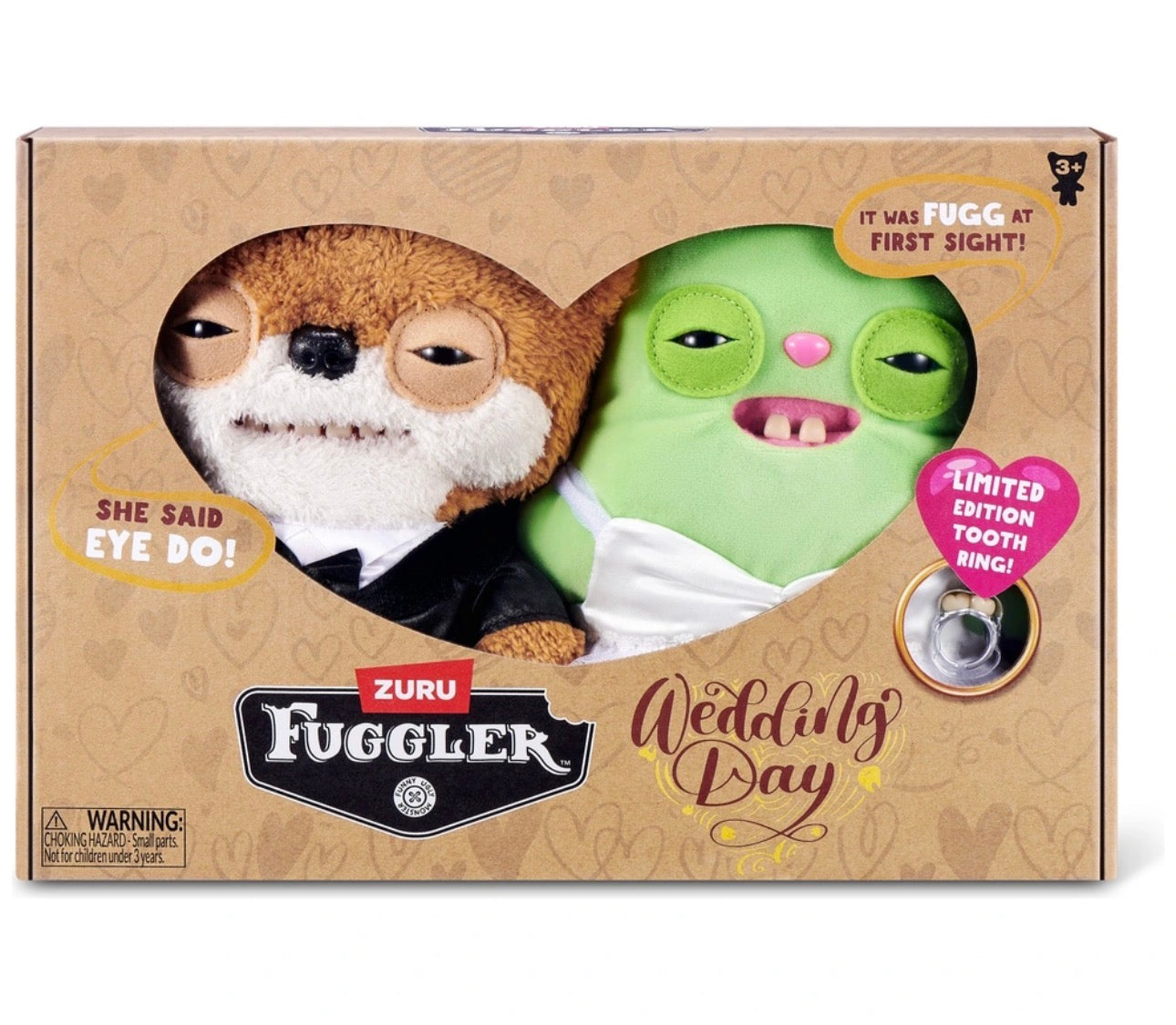 Fuggler Wedding Day Funny Ugly Monster Plush Soft Toys 9 Inch (x2 Pack)