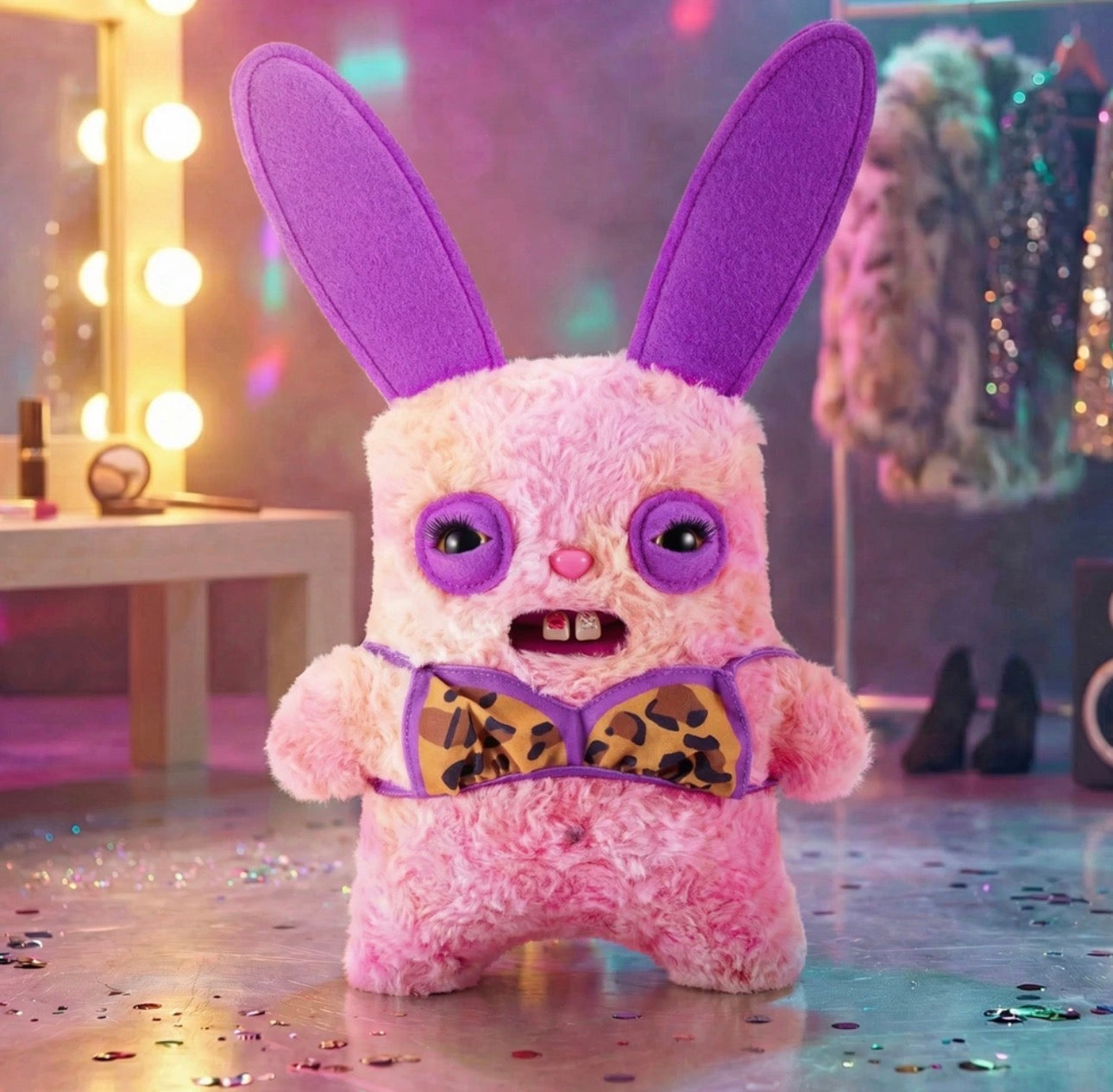 Fuggler Baddies Rabid Rabbit Funny Ugly Monster Plush Soft Toy (Approx 9 Inch)