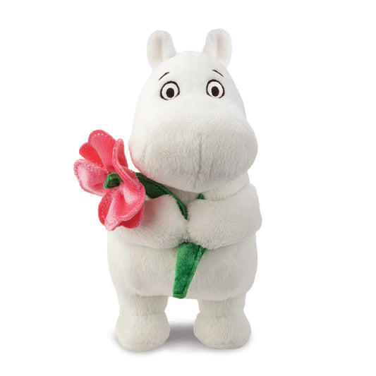 Moomin Standing with Pink Flower Plush Soft Toy 17cm