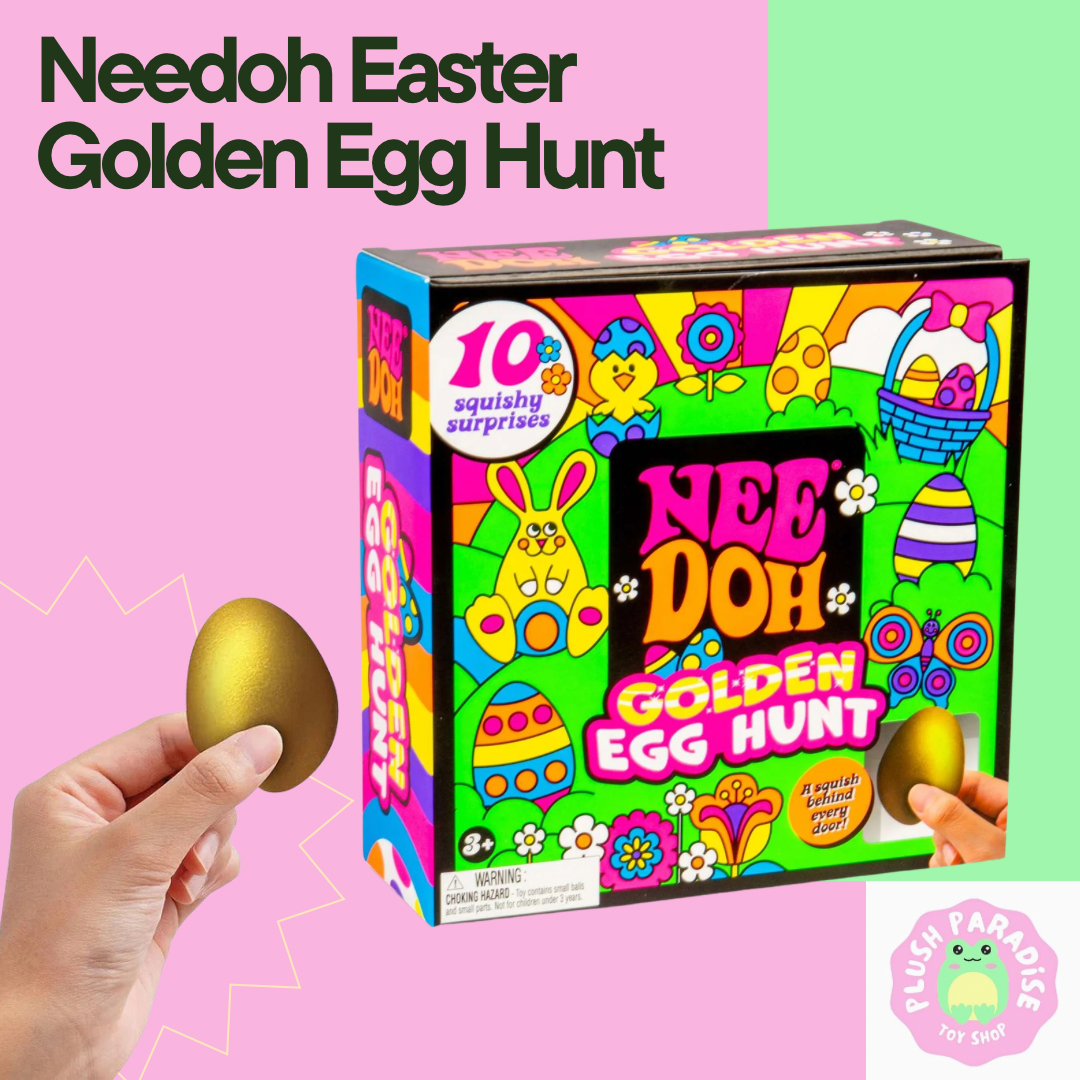 NeeDoh Golden Egg Hunt- Kids' Easter Fidget Toy Box with Mystery Doors