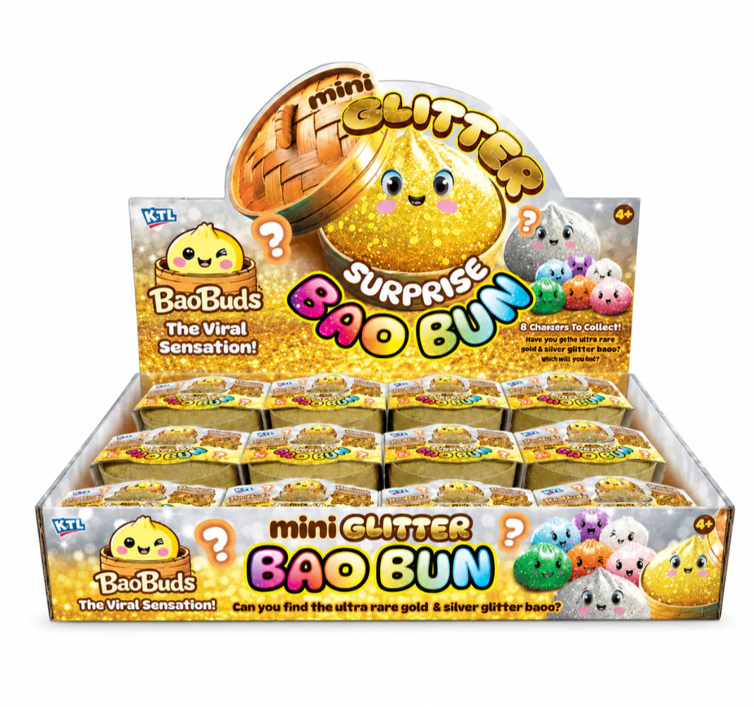 KTL Mini Glitter Maltose Surprise Bao Buns in Dumpling Case Squishy Fidget Toy 5cm | Pack of 12 | Age 6+