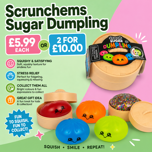 Scrunchems Sugar Dumpling Squishy Fidget Toy (x1 Individual Dumpling Supplied)