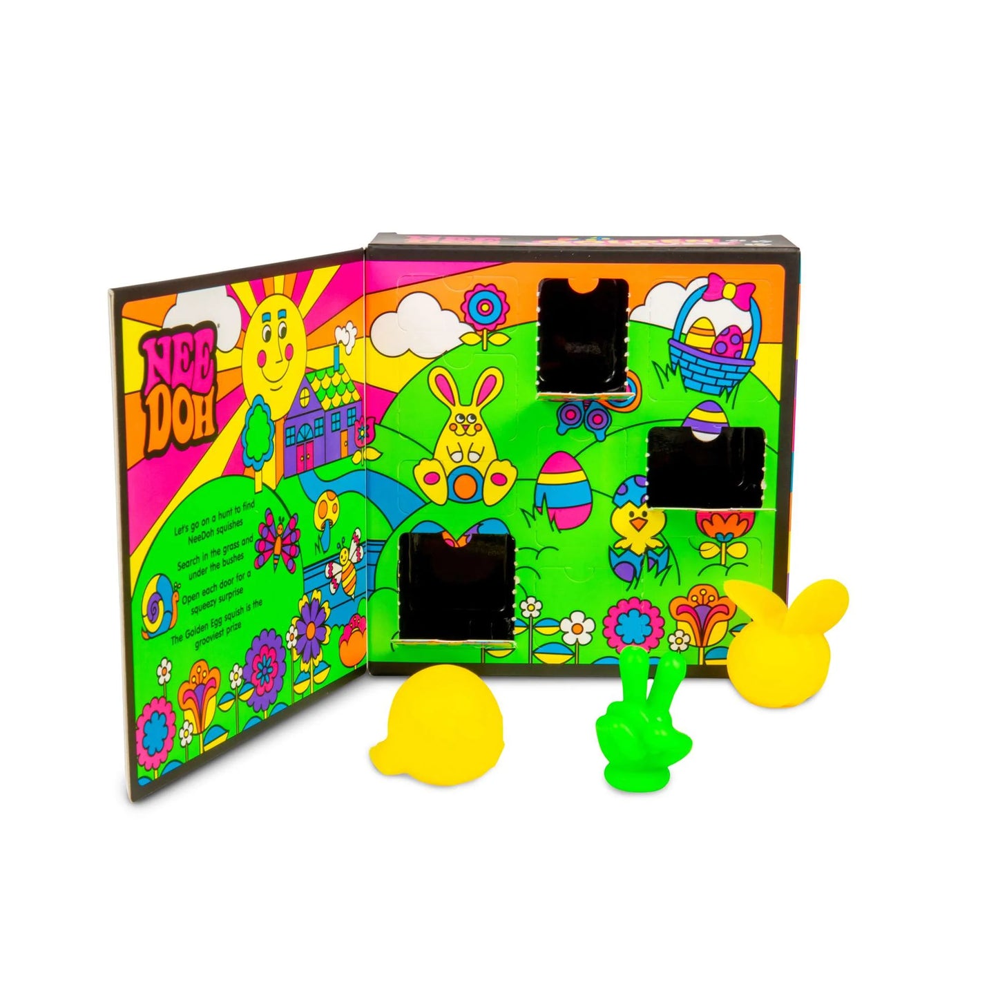 NeeDoh Golden Egg Hunt- Kids' Easter Fidget Toy Box with Mystery Doors