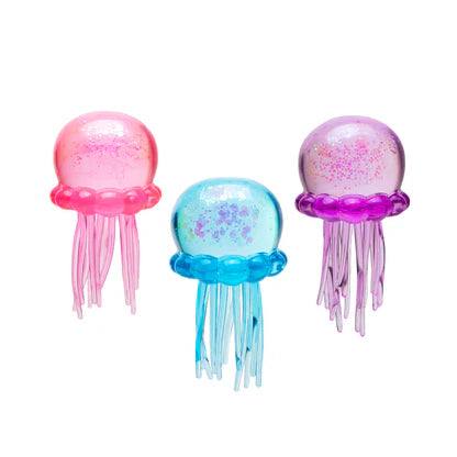 NeeDoh Jelly Squish Stretchy Jellyfish Toy with Glitter Filling Sensory Fidget Toy (x1 Supplied)