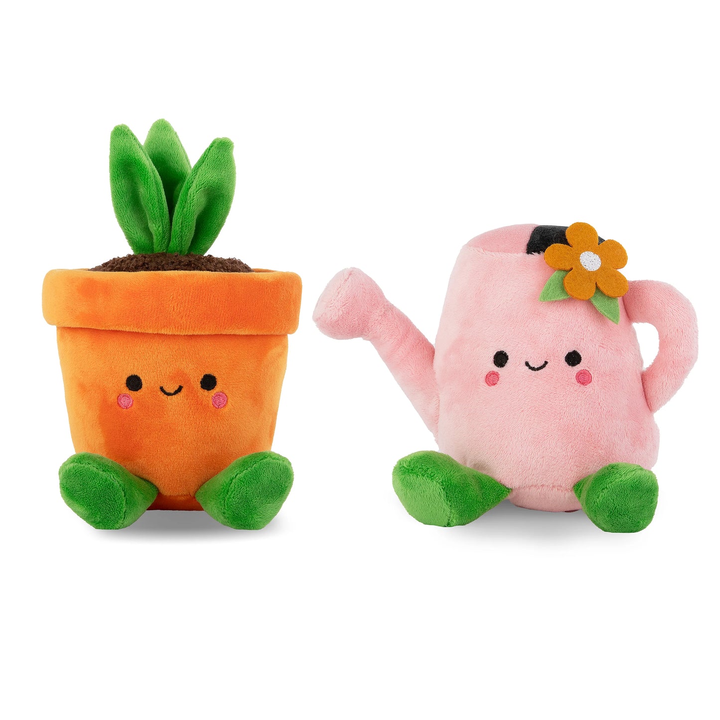 Hallmark Better Together Watering Can & Plant Pot Magnetic Plush Soft Toy Pair