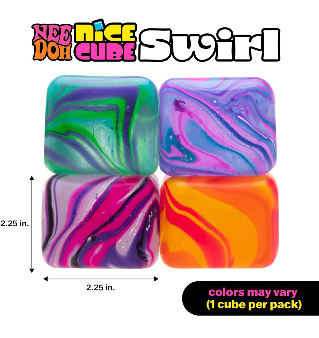 NeeDoh Nice Cube Swirl Sensory Fidget Toy Approx 2.25 Inch (x1 Supplied)