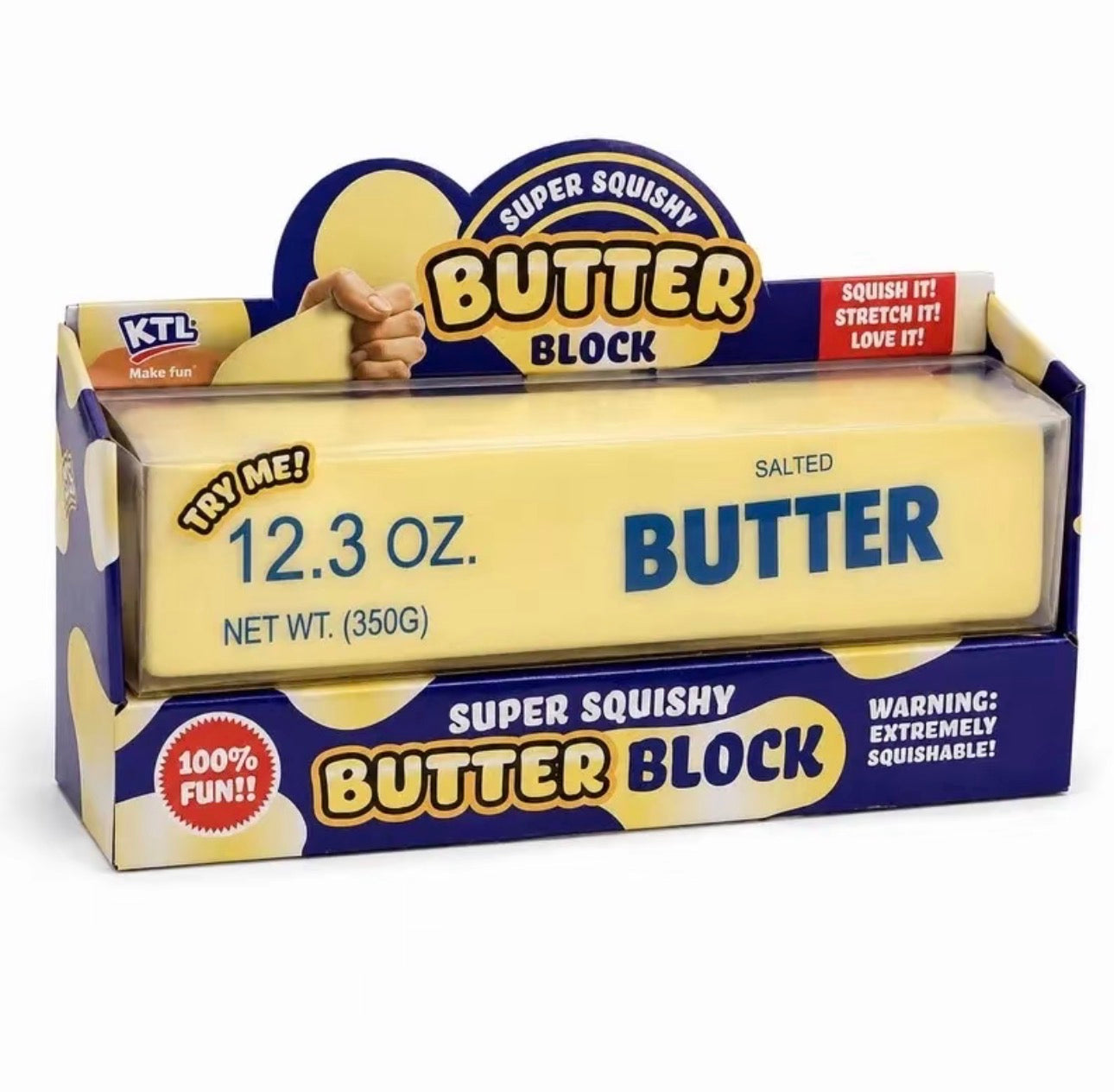 KTL Large Squishy Viral Butter Block Dough Filled 21cm (x1 Supplied)