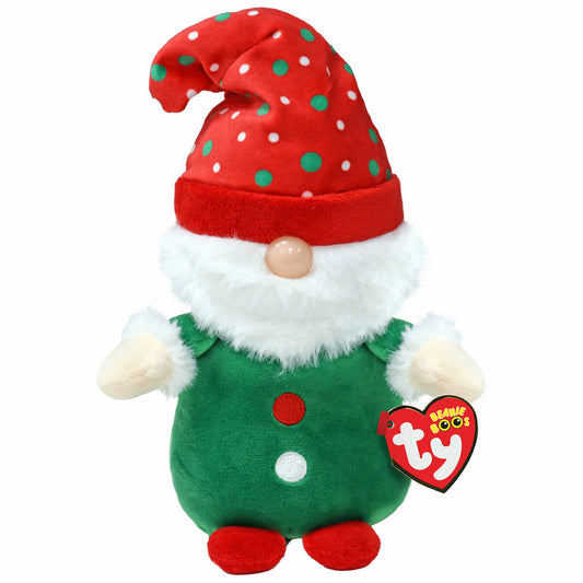 Ty Beanie Boo Gnolan the Gnome 6 Inch Christmas Plush Soft Toy