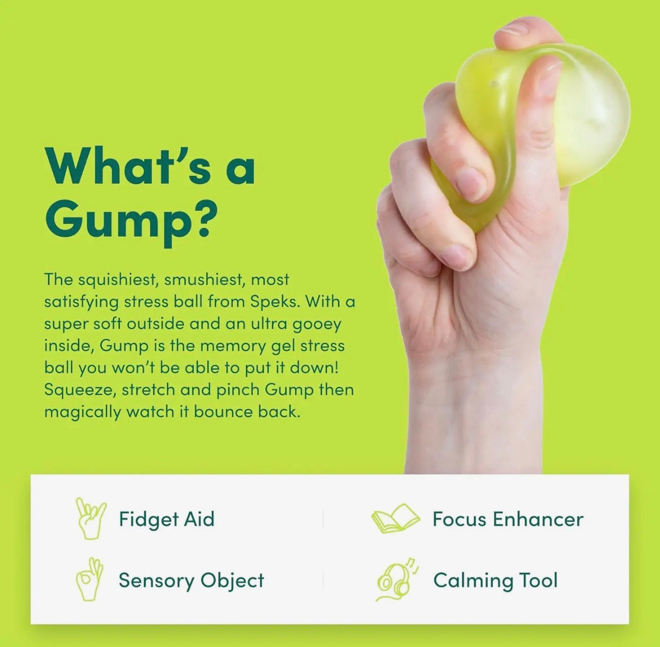 SPEKS Gump Original The Memory Gel Stress Ball - 6cm (x1 Supplied)