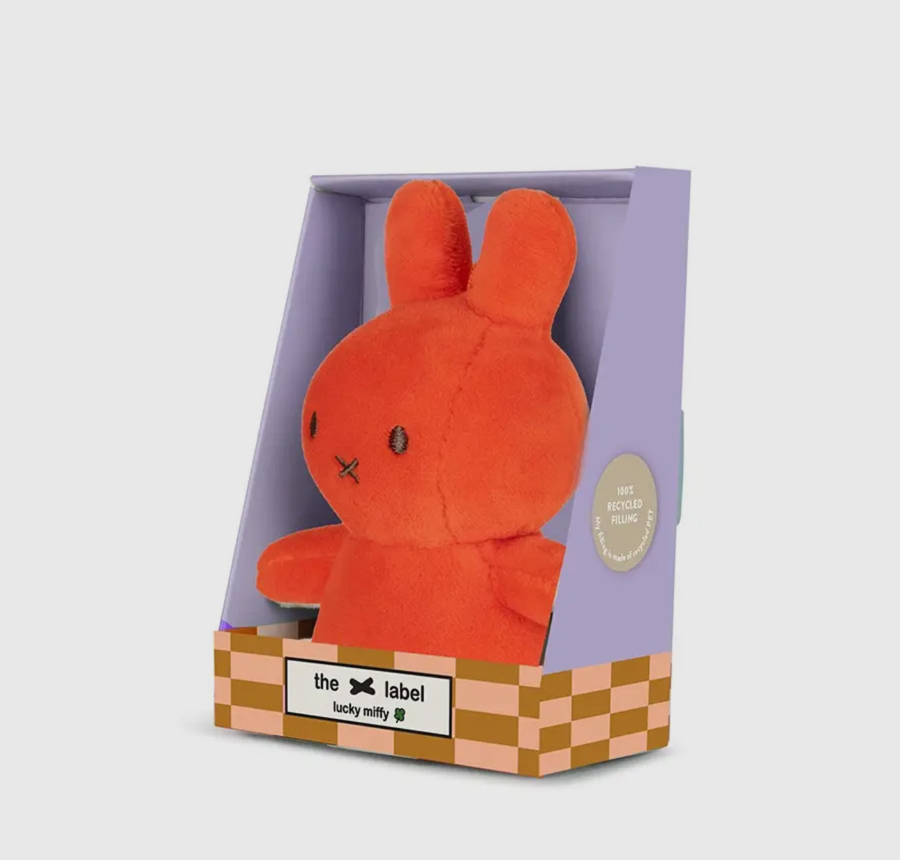 Miffy Lucky Charm Mini Bright Coral Plush Soft Toy in Giftbox 10cm