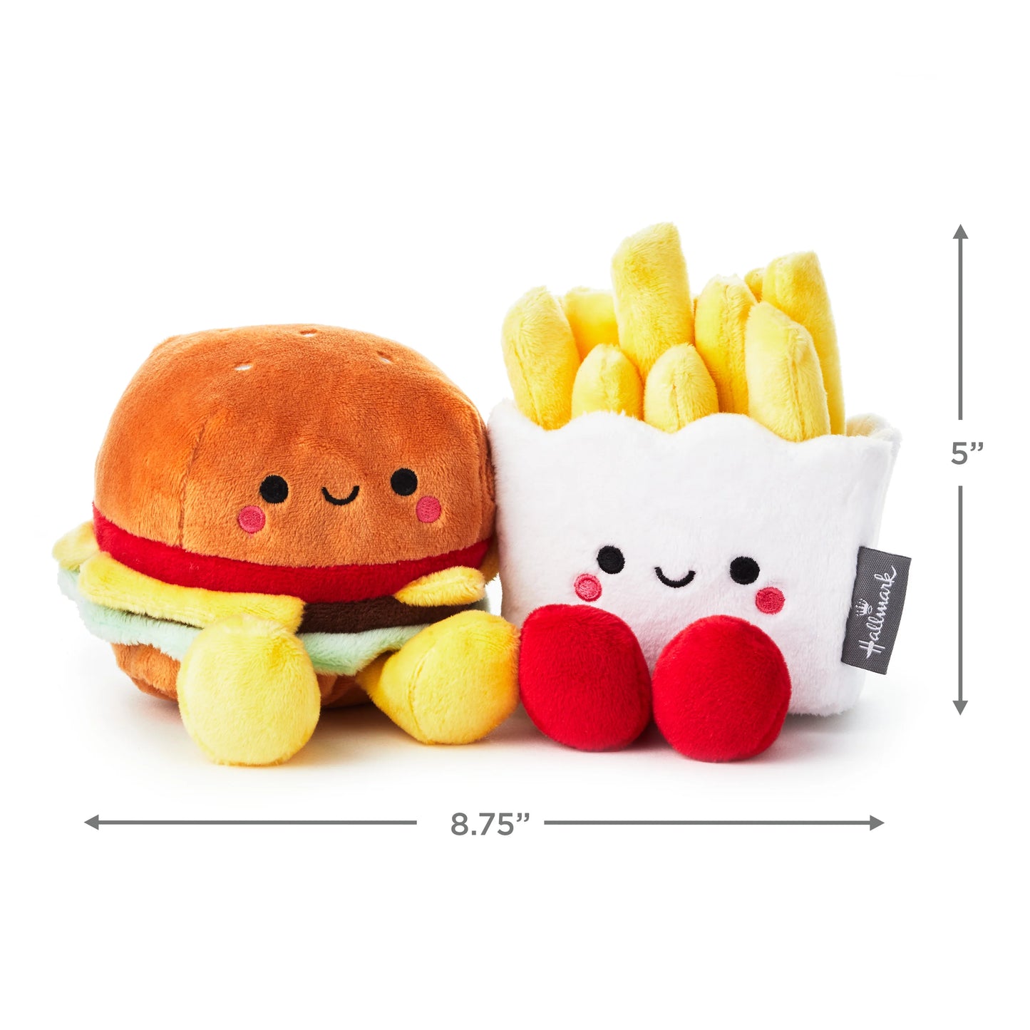 Hallmark Better Together Burger & Fries Magnetic Plush Soft Toy Pair