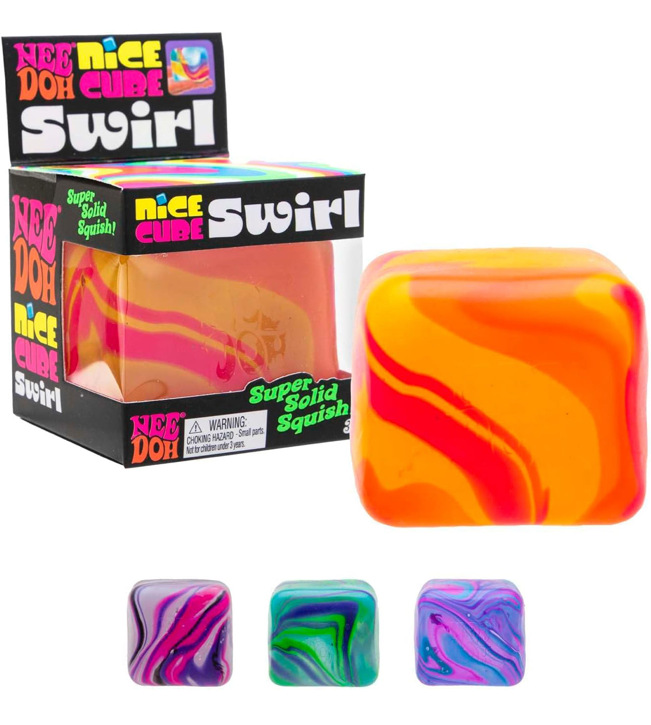 NeeDoh Nice Cube Swirl Sensory Fidget Toy Approx 2.25 Inch (x1 Supplied)
