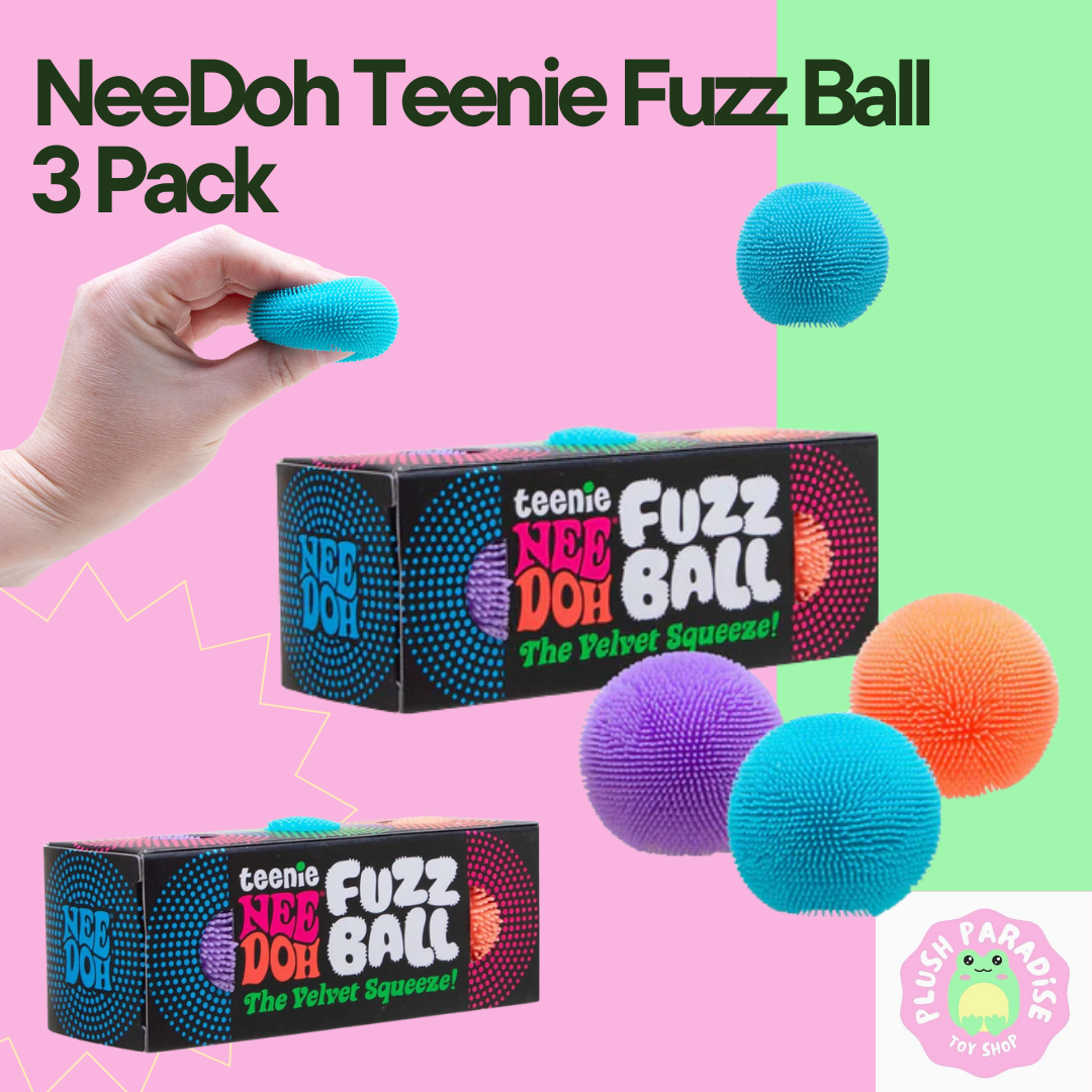 NeeDoh Teenie Fuzz Ball Sensory Fidget Toy 3 Pack (Colours Vary)