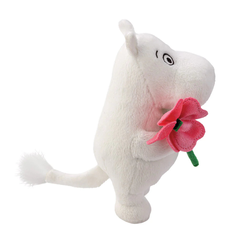 Moomin Standing with Pink Flower Plush Soft Toy 17cm