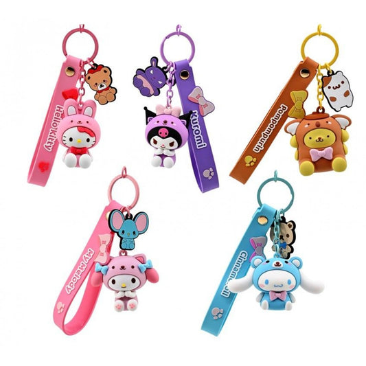 Hello Kitty and Friends Animal Series Keychains with Hand Strap