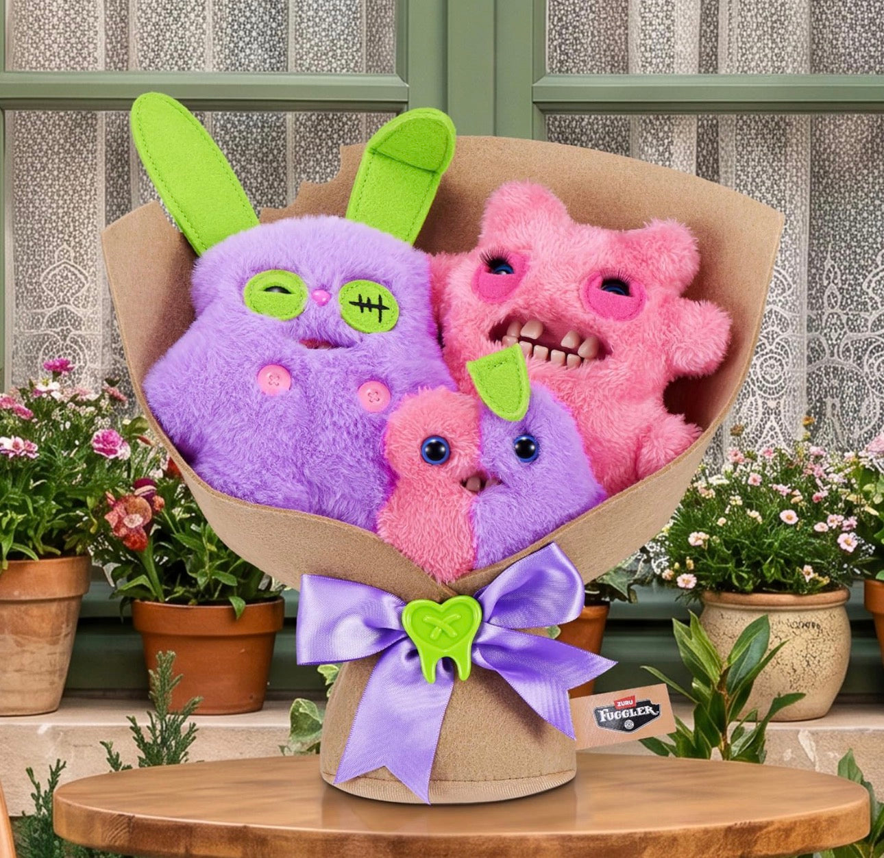 Fuggler Fugg Plush Bouquet By ZURU Rabid Rabbit, Sir Nobbynuts & Nobbybits
