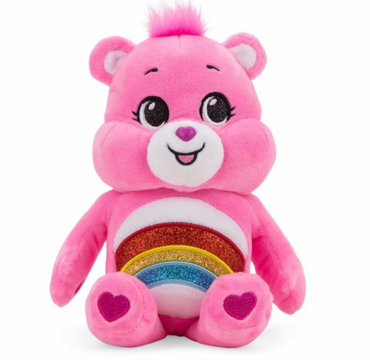 Care Bears Glitter Cheer Bear 9 Inch Bean Plush Soft Toy