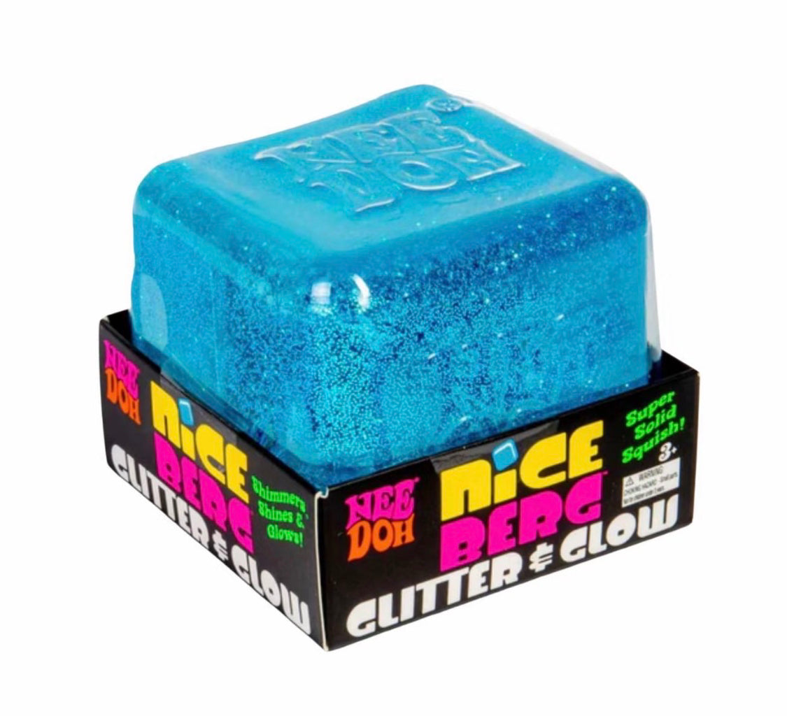 NeeDoh Niceberg Glitter & Glow Super Fidget Sensory Toy Approx 3.25 Inch (x1 Supplied)