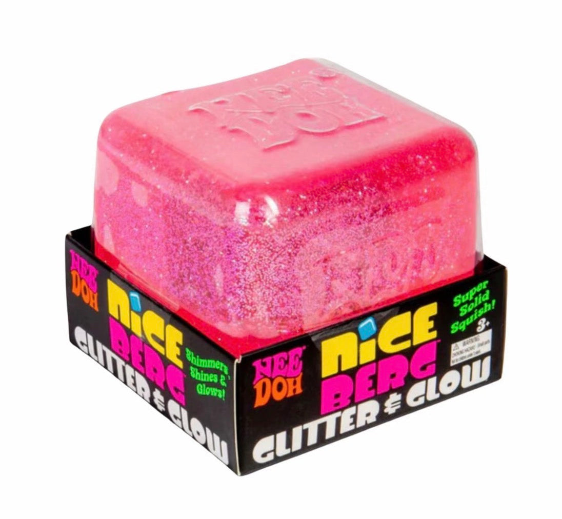 NeeDoh Niceberg Glitter & Glow Super Fidget Sensory Toy Approx 3.25 Inch (x1 Supplied)